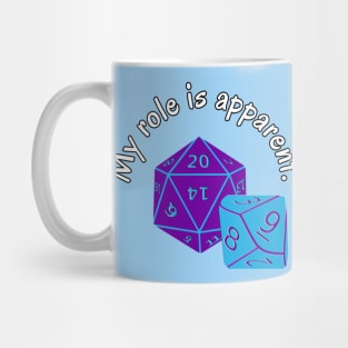 My Role Here is Apparent Funny Parent Humor / Dad Joke Gamer Dice Version (MD23Frd012b) Mug